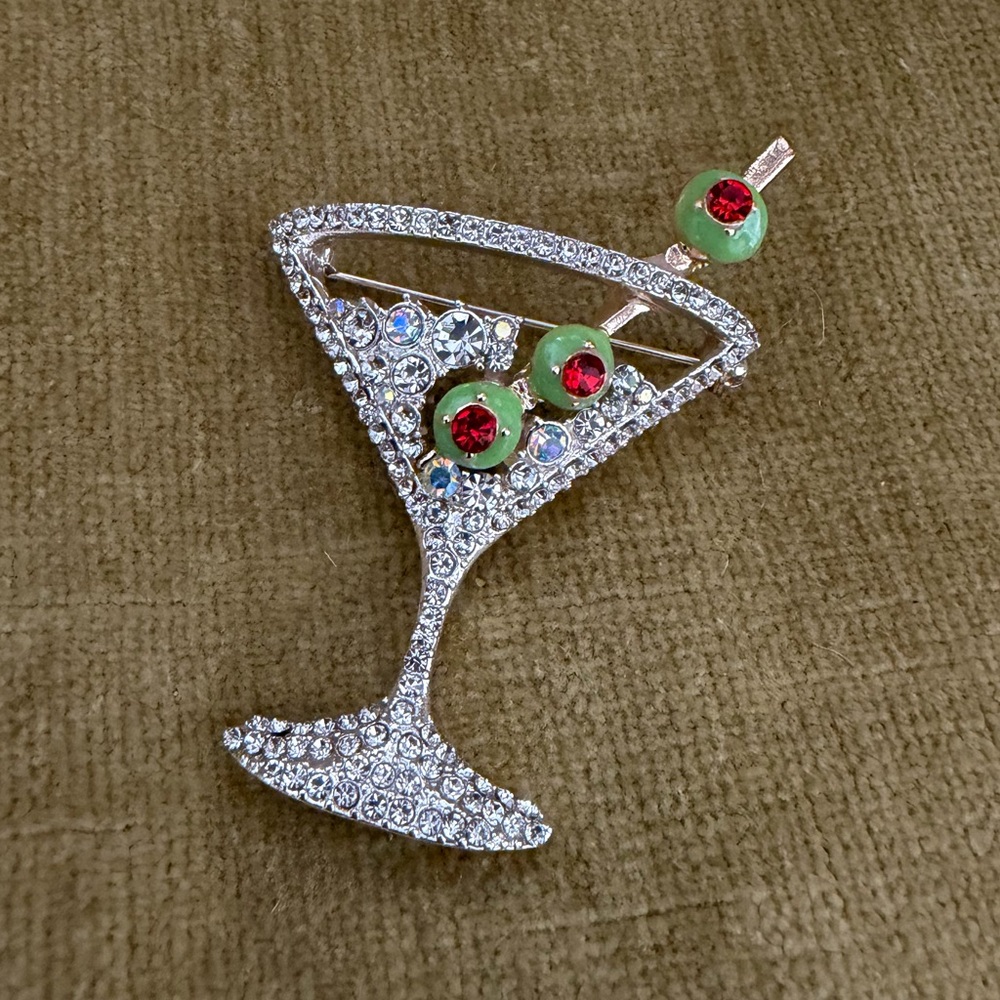 Sparkling Martini Glass Brooch